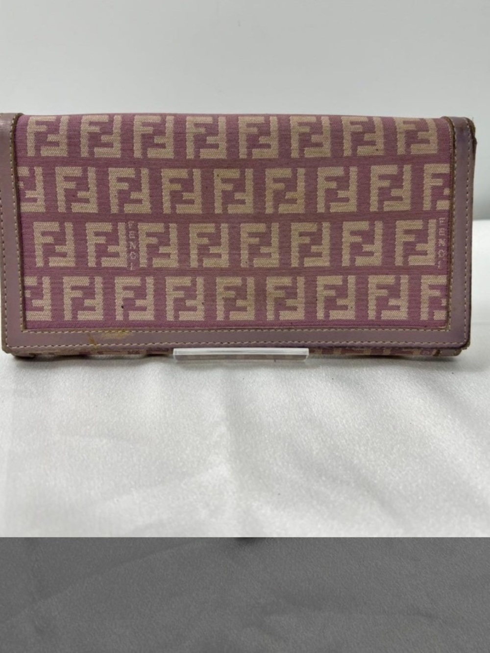 Fendi Pink Beige FF Logo Continental Wallet